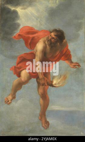 Jan Cossiers / "Prometheus Caring Fire", 1637, scuola fiamminga, olio su tela, 182 cm x 113 cm, P01464. MUSEO: MUSEO DEL PRADO, MADRID, SPAGNA. Foto Stock
