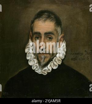 El Greco / 'Aged Nobleman', 1587-1600, Scuola spagnola, olio su tela, 46 cm x 43 cm, P00806. MUSEO: MUSEO DEL PRADO, MADRID, SPAGNA. Foto Stock