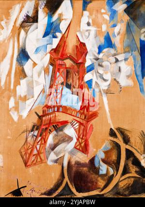 Robert Delaunay, la Tour Eiffel, (Torre Eiffel, Parigi), pittura ad olio su tela, 1910-1911 Foto Stock