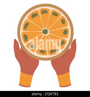 Cibo tradizionale per Eid al-Adha. Dessert turco allo Sherbet. Kurban Bayram. Festa islamica Illustrazione Vettoriale