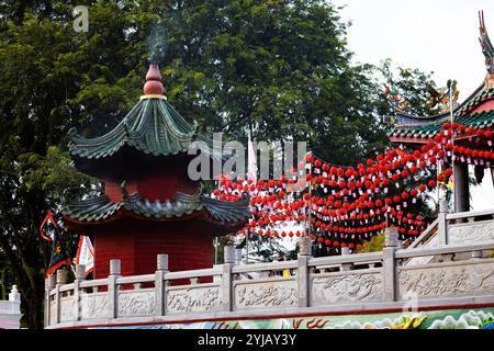 Tempio tua Pek Kong dettagli esterni a Kuching Sarawak Malesia Foto Stock