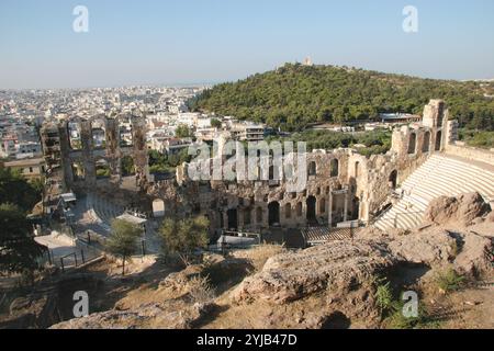 Odeon di Herodes Atticus o Herodion. Teatro romano di pietra. Acropoli di Atene. 161 AD. Grecia. Foto Stock