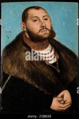 Anonimo (Workshop Cranach, Lucas) / 'Johann Friedrich i 'il Magnanimo', Elettore di Sassonia', 1533, Scuola tedesca, olio su tavola, 20 cm x 14 cm, P07798. MUSEO: MUSEO DEL PRADO, MADRID, SPAGNA. AUTORE: LUCAS) ANÓNIMO (TALLER DE CRANACH. Foto Stock