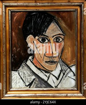 Pablo Ruiz Picasso (1881-1973). Pittore spagnolo. Autoritratto, 1907. Galleria Nazionale. Praga. Repubblica Ceca. Foto Stock