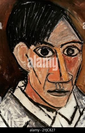 Pablo Ruiz Picasso (1881-1973). Pittore spagnolo. Autoritratto, 1907. Galleria Nazionale. Praga. Repubblica Ceca. Foto Stock