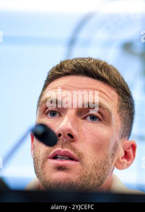 Francoforte sul meno, Germania. 14 novembre 2024. Robin Gosens (Deutschland), GER, Pressekonferenz, DFB Fussball Herren Nationalmannschaft Deutschland, AM DFB-Campus in Frankfurt am Main, 14.11.2024. Foto: Eibner-Pressefoto/Florian Wiegand credito: dpa/Alamy Live News Foto Stock