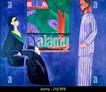 Henri Matisse / "conversazione", 1908-1912, olio su tela, 177 x 217 cm. Museo: HERMITAGE, BERLINO, RUSSIA. Foto Stock