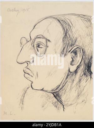 Ritratto di Igor Stravinsky. Museo: COLLEZIONE PRIVATA. Autore: Mikhail Fyodorovich Larionov. Copyright: Questa opera non è di dominio pubblico. È responsabilità dell'utente ottenere tutte le autorizzazioni di terze parti necessarie dal gestore del copyright nel proprio paese prima della pubblicazione. Foto Stock