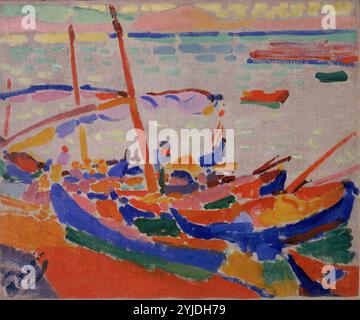 Barche da pesca, Collioure. Museo: © Museum of Modern Art, New York. Autore: ANDRE DERAIN. Copyright: Questa opera non è di dominio pubblico. È responsabilità dell'utente ottenere tutte le autorizzazioni di terze parti necessarie dal gestore del copyright nel proprio paese prima della pubblicazione. Foto Stock