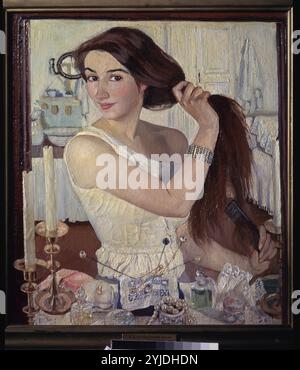 Al bagno. Autoritratto. Museo: Galleria Statale Tretyakov, Mosca. Autore: Zinaida Yevgenievna Serebriakova. Copyright: Questa opera non è di dominio pubblico. È responsabilità dell'utente ottenere tutte le autorizzazioni di terze parti necessarie dal gestore del copyright nel proprio paese prima della pubblicazione. Foto Stock