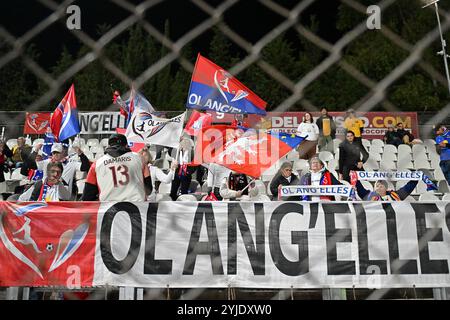 13 novembre 2024, stadio tre Fontane, Roma, Italia; UEFA Europa League Women Football; Roma contro Lione; tifosi del Lione Foto Stock