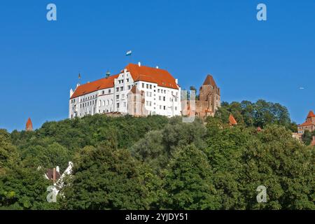 Lo storico castello di Trausnitz a Landshut, Baviera, Germania. Die historische Burg Trausnitz a Landshut, Bayern Foto Stock