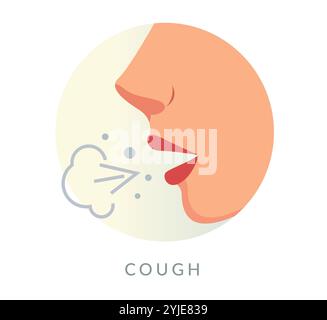 Tosse - espulsione improvvisa di aria - icona stock come file EPS 10 Illustrazione Vettoriale