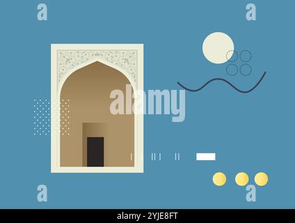 Elementi della finestra ad arco moghul - illustrazione stock come file EPS 10 Illustrazione Vettoriale