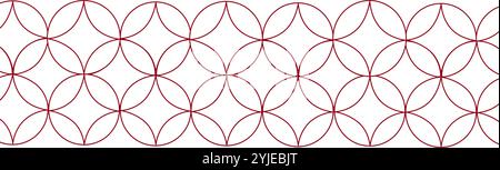 Cerchio cinese elemento tradizionale, bordo orizzontale senza cuciture. Modello per carte, inviti, libri, per tessuti, incisioni, forno in legno Illustrazione Vettoriale