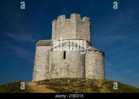 Chiesa di San Nicola a Nin, sull'isola di Vir in Croazia. Die Kirche St. Nicolas a Nin auf der Insel Vir a Kroatien. Foto Stock