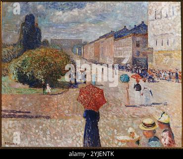 Giornata di primavera su Karl Johan Street. Museo: Bergen Billedgalleri. Autore: EDVARD MUNCH. Foto Stock