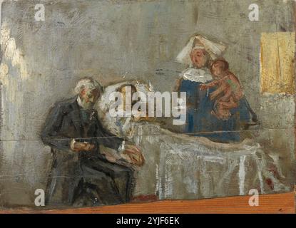 Pablo Picasso / Studio per 'Scienza e carità", 1897, olio su tela 19,1 x 27,3 cm, MPB 110.229. Museo: Museo Picasso di Barcellona. Foto Stock