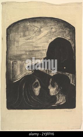 Attrazione I. artista: Edvard Munch (norvegese, Løten 1863-1944 Ekely). Dimensioni: Immagine: 5/8 poll. x 14 poll. (47,3 x 35,6 cm) Foglio: 26" x 1/2 poll. (66,1 x 41,9 cm). Data: 1896. Museo: Metropolitan Museum of Art, New York, USA. Foto Stock