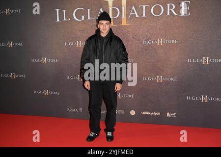 Roma, Italia. 14 novembre 2024. Giacomo Giorgi partecipa al Red carpet della prima italiana del film "il Gladiatore II" all'Auditorium Parco della musica. Credito: SOPA Images Limited/Alamy Live News Foto Stock