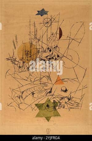 La speranza e la distruzione (Zerstörung und Hoffnung). Data: 1916. Medium: litografia con acquarello. Museo: National Gallery of Art di Washington DC. Autore: Paul Klee. Foto Stock