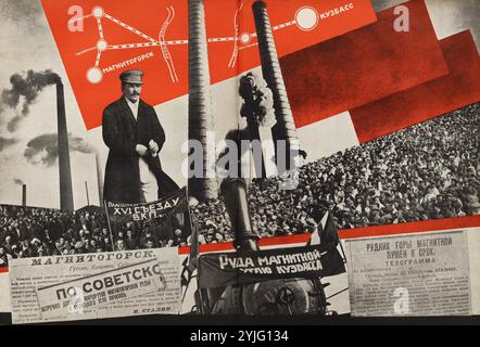 Magnitogorsk - Kuzbass. Illustrazione da " URSS costruisce il socialismo". Museo: Russo Biblioteca Statale di Mosca. Autore: EL LISSITZKY. Foto Stock