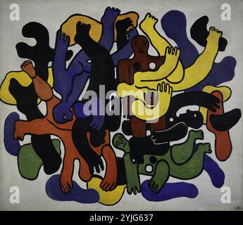 Les grands Plongeurs noirs. Museo: Museo nazionale d'arte moderna, Centre Georges Pompidou, Parigi. Autore: FERNAND LEGER. Copyright: Questa opera non è di dominio pubblico. È responsabilità dell'utente ottenere tutte le autorizzazioni di terze parti necessarie dal gestore del copyright nel proprio paese prima della pubblicazione. Foto Stock