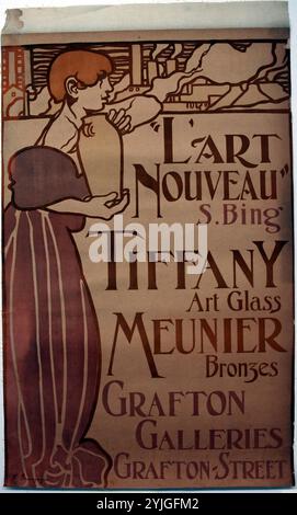 L'Art Nouveau, Grafton Galleries. Frank Brangwyn (inglese, 1867-1956); stampato da Charles Verneau (francese, attivo negli anni '1890). Data: 1899. Dimensioni: 773 x 493 mm. Litografia a colori su carta tessuta crema, stilata su lino. Origine: Inghilterra. Museo: Chicago Art Institute, FLORENCIA, USA. Foto Stock