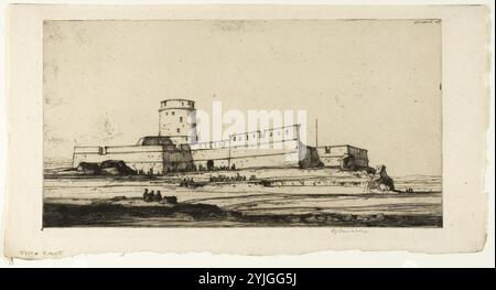 Il forte turco. David Young Cameron; scozzese, 1865-1945. Data: 1909. Dimensioni: 138 x 266 mm (fosforo/piastra); 170 x 320 mm (foglio). Incisione e punto di essiccazione su carta posata in avorio. Origine: Scozia. Museo: Chicago Art Institute, FLORENCIA, USA. Foto Stock