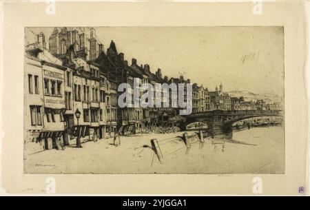 Dinant, piatto nove del set belga. David Young Cameron; scozzese, 1865-1945. Data: 1907. Dimensioni: 200 x 355 mm (fosforo/piastra); 262 x 420 mm (foglio). Incisione e punto di essiccazione su carta. Origine: Scozia. Museo: Chicago Art Institute, FLORENCIA, USA. Foto Stock
