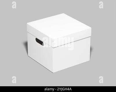 Contenitore di conservazione ondulato bianco Mockup 3D Render Foto Stock