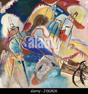 Improvvisazione n. 30 (cannoni). Vasily Kandinsky; francese, nato in Russia, 1866-1944. Data: 1913. Dimensioni: 43 11/16 x 43 13/16 poll. (111,0 x 111,3 cm). Olio su tela. Origine: Germania. Museo: Chicago Art Institute, FLORENCIA, USA. Autore: WASSILY KANDINSKY. Foto Stock