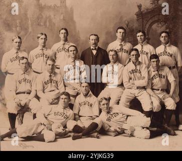 Squadra di baseball dei Boston Beaneaters del 1902. Fotografia vintage dello studio di baseball americano. Foto Stock