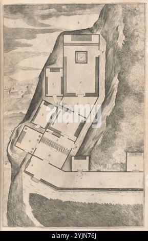 Planimetria delle sale e della Chiesa del Sacro Monastero (Pianta di parte della loggia e del sacro eremo), 1612, titolo volume, Descrizione del Sacro Monte della Vernia, incisione, libro: 43,3 x 30 x 1,8 cm (17 1, 16 x 11 13, 16 x 11, 16 x 11, 16 pollici), Illo. Bartsch 1983. N. 130-136, Jacopo Ligozzi (designer) Italian, 1547 - 1627, Italian XVI, XVII secolo (incisore), Domenico Falcini (incisore) Italian, nato c. 1570, Lino Moroni (autore) Italian Foto Stock