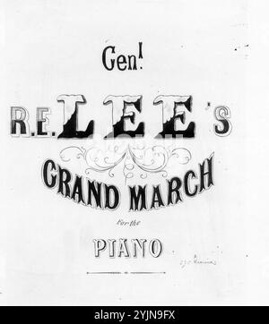 Grand march, Viereck, J. C. (compositore), 1863., Stati Uniti, storia, Guerra civile, 1861-1865, canzoni e musica, musica per pianoforte, Marches (piano), Lee, Robert E. (Robert Edward), 1807-1870, Songs and Music, Generals, Confederate States of America, Songs and Music, Popular Songs of the Day, Songs and Music, War and Conflict, Civil War and Reconstruction (1861-1877), Music Associated with the Confederate Side, spartiti Foto Stock