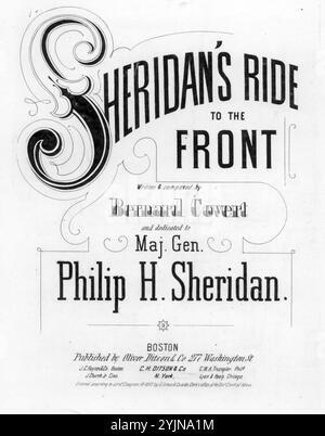 Sheridan's Ride, Covert, Bernard (compositore), Covert, Bernard (paroliere), Oliver Ditson & Co., Boston, 1867., Stati Uniti, storia, Civil War, 1861-1865, canzoni e musica, Sheridan, Philip Henry, 1831-1888, canzoni e musica, canzoni con pianoforte, Cedar Creek, Battaglia di, va, 1864, Songs and Music, Popular Songs of the Day, Songs and Music, War and Conflict, Civil War and Reconstruction (1861-1877), Music Associated with the Union Side, spartiti Foto Stock