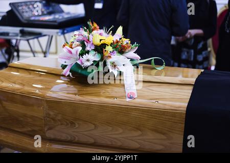 Milano, il funerale di Licia Rognini Pinelli alla Casa funebre di San Siro in via Corelli. Nella foto: Un momento della cerimonia Foto Stock