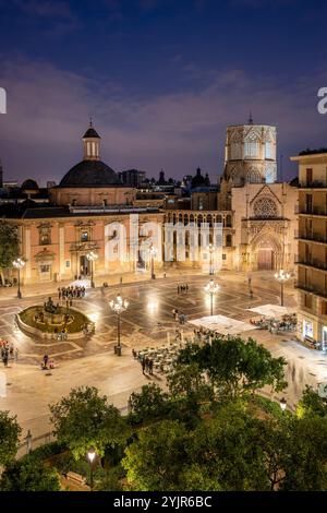 Plaza de la Virgen, Valencia, Comunità Valenciana, Spagna Foto Stock