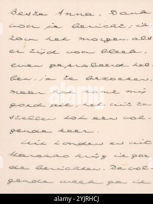 Lettera ad Anna Dorothea Dirks, scrittore: Johan Huizinga, Leiden, 12 febbraio 1928, inchiostro di carta, scrittura, penna, vita familiare, Londra, Marocco, Anna Dorothea Dirks Foto Stock