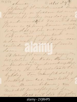 Lettera a Jan Veth, datata 13 maggio 1889 in mano successiva, scrittore: M.C. Lebret, dopo l'8 maggio 1889, inchiostro di carta, scrittura, penna, materiale stampato, denaro, arti applicate, arte e artigianato, design industriale, Jan Veth Foto Stock