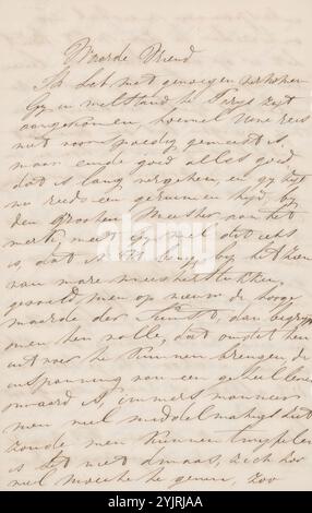 Lettera ad Ary Johannes Lamme, scrittore: Robert van Eijsden, 1822 - 1890, carta inchiostro, scrittura, penna, viaggi, turismo, pittura (compresa l'illuminazione di libri, la pittura in miniatura), Parigi, Ary Johannes Lamme, Ary Scheffer Foto Stock