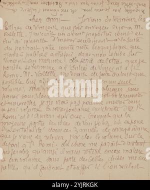 Lettera ad Andries Bonger, scrittore: Émile Bernard, Cairo, 1895, carta inchiostro, scrittura, penna, vita familiare, Auvers-sur-Oise, Andries Bonger, Vincent van Gogh, Alfred Vallette, Michelangelo, Johanna Bonger Foto Stock