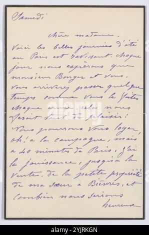 Lettera a Anne Marie Louise van der Linden, stampata, la lettera appartiene a un album compilato dalla vedova Francesca W.M. baronessa van der Borch van Verwolde con copie di lettere relative a (la famiglia di) Odilon Redon. La lettera è stata conservata a pagina 164., scrittore: Camille Redon-Falte, Parigi, in o prima dell'11 giugno 1910, carta inchiostro, scrittura, penna, collezione d'arte, soldi, arte, negozio d'arte, Parigi, Bièvres, Anne Marie Louise van der Linden, Andries Bonger, Odilon Redon, Gustave Fayet, Paul Cézanne, Arai Redon Foto Stock