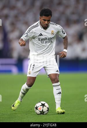 Madrid, Spagna. 5 novembre 2024. Rodrygo del Real Madrid durante la partita di UEFA Champions League al Santiago Bernabau di Madrid. Il credito per immagini dovrebbe essere: Jonathan Moscrop/Sportimage Credit: Sportimage Ltd/Alamy Live News Foto Stock