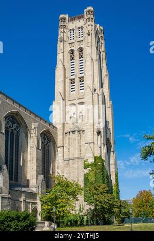 CHICAGO, Illinois, USA, 21 SETTEMBRE 2024: Rockefeller Memorial Chapel nel campus dell'Università di Chicago. Foto Stock