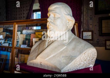 Busto dell'arciduca Luis Salvador , Casa Museo de Son Marroig , Valldemossa, Maiorca, Isole baleari, spagna, europa Foto Stock