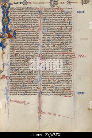 L iniziale: David che suona l'arpa; Abbey Bible, circa 1250-1262. Foto Stock