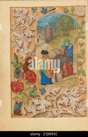 Il volo in Egitto; ore Crohin-la Fontaine, (circa 1480-1485?). Foto Stock