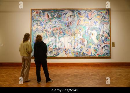 Visita al dipinto di Alechinsky "De Laatste dag" a KMSKA, museo di Anversa, Belgio Foto Stock