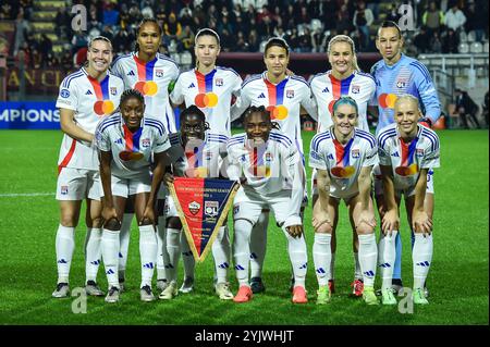 Roma, Italie. 14 novembre 2024. Squadra di Lione durante la UEFA Women's Champions League, gruppo A partita di calcio tra AS Roma e Olympique Lyonnais il 13 novembre 2024 allo stadio tre Fontane di Roma, Italia - foto Matthieu Mirville (M Insabato)/DPPI Credit: DPPI Media/Alamy Live News Foto Stock